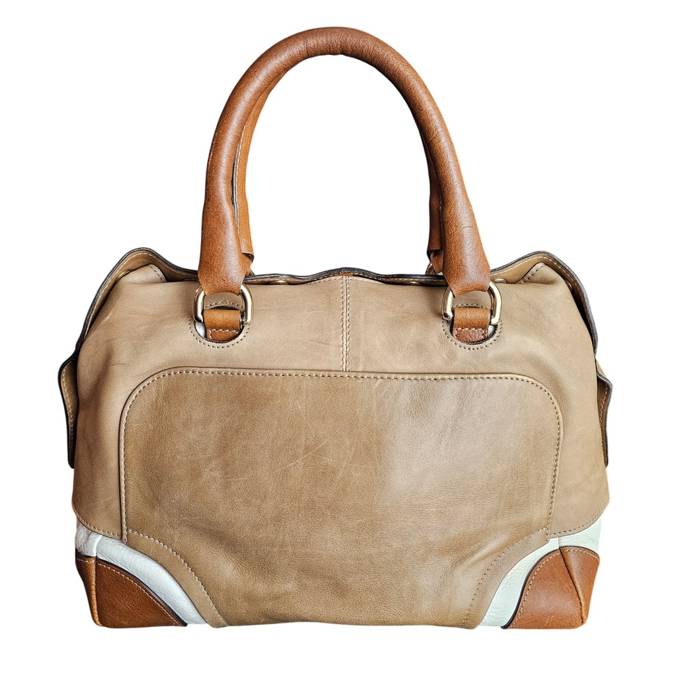 Furla Tri Color Leather Popper Colour Block Satchel - Picture 6 of 12